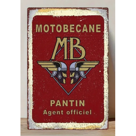 Plaque Murale Métal "MOTOBECANE PANTIN" Art Déco Vintage