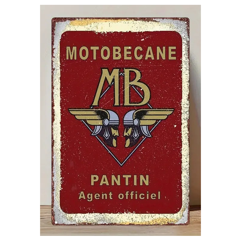 Plaque Murale Métal "MOTOBECANE PANTIN" Art Déco Vintage
