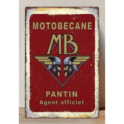 Plaque Murale Métal "MOTOBECANE PANTIN" Art Déco Vintage