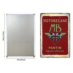 Plaque Murale Métal "MOTOBECANE PANTIN" Art Déco Vintage