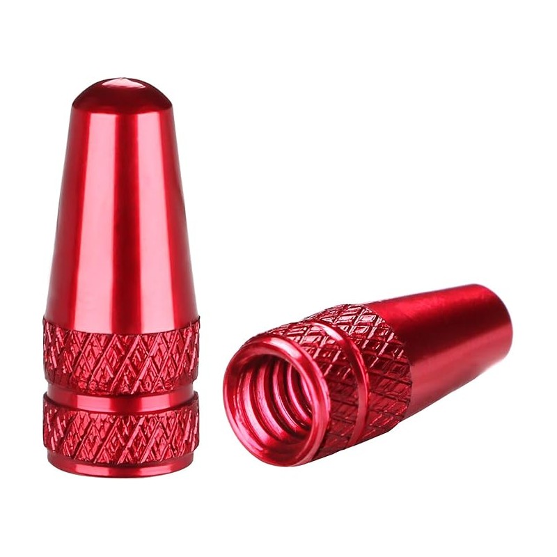 Bouchon de valve Presta Rouge (La paire - lot de 2)