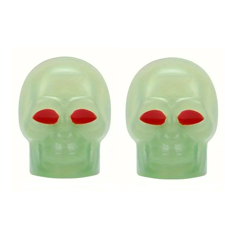 Bouchon de valve Skull Crâne Phosphorescent (La paire - lot de 2)