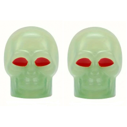 Bouchon de valve Skull Crâne Phosphorescent (La paire - lot de 2)