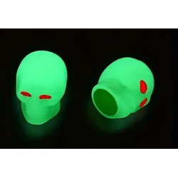 Bouchon de valve Skull Crâne Phosphorescent (La paire - lot de 2)