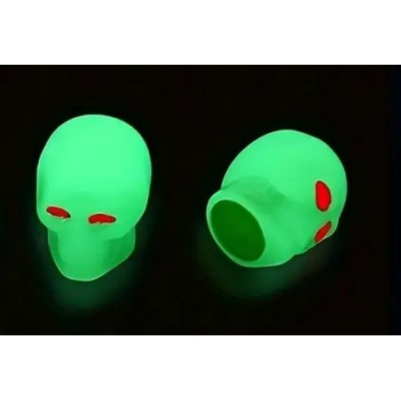 Bouchon de valve Skull Crâne Phosphorescent (La paire - lot de 2) Bouchon de valve Skull Crâne Phosphorescent (La paire - lot de 2)