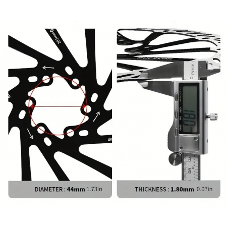 Disque de frein Vélo Avant / Arrière Noir 203mm Bucklos