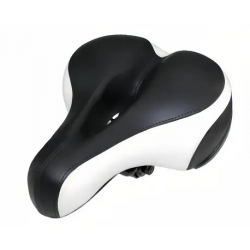 Selle Vélo Respirante Confortable Avec Réflecteur Noir Et Blanche