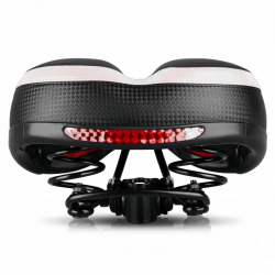 Selle Vélo Respirante Confortable Avec Réflecteur Noir Et Blanche