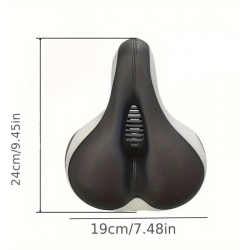Selle Vélo Respirante Confortable Avec Réflecteur Noir Et Blanche