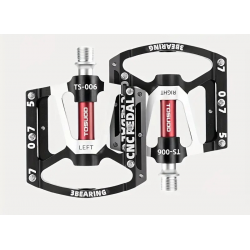 Pédales Vélo Alu CNC / Corps Aluminium / 3 Roulements / Noir 9/16