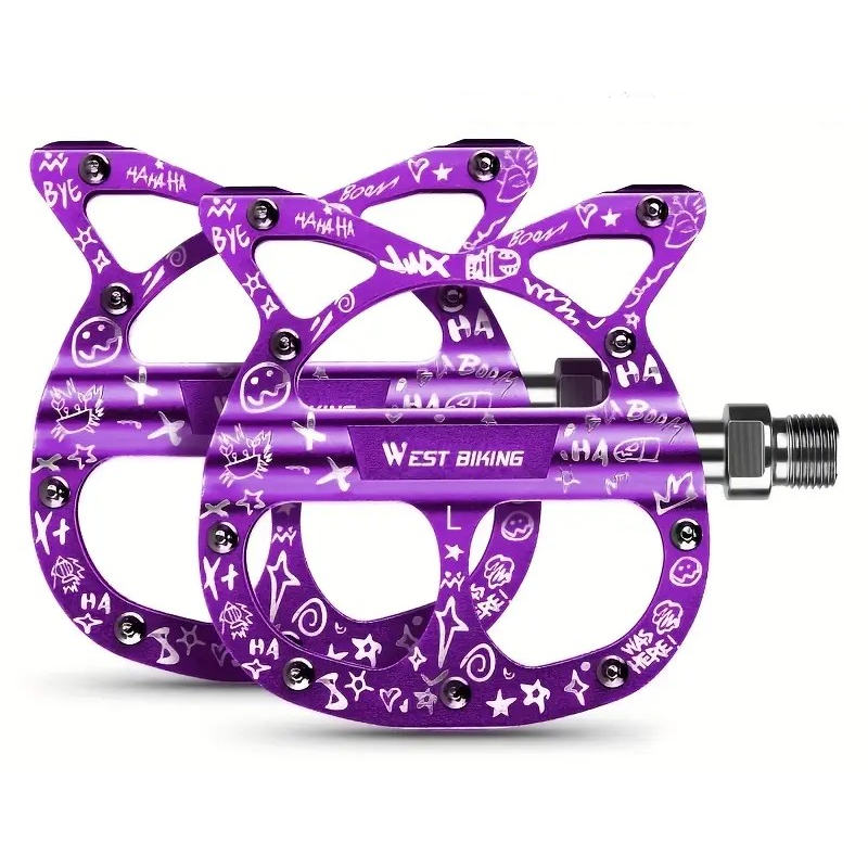 Pédales Vélo CAT Alu CNC / 3 Roulements / Violet 9/16