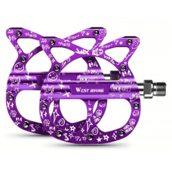 Pédales Vélo CAT Alu CNC / 3 Roulements / Violet 9/16