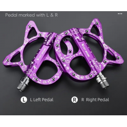 Pédales Vélo CAT Alu CNC / 3 Roulements / Violet 9/16