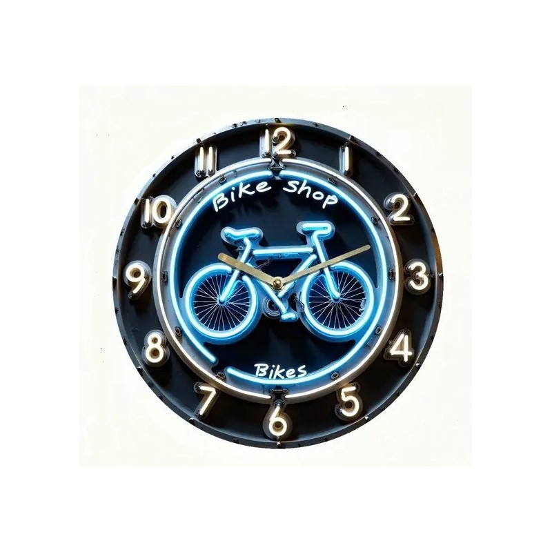 Horloge Murale Ronde Magasin De Vélo "BIKE SHOP" Art Déco