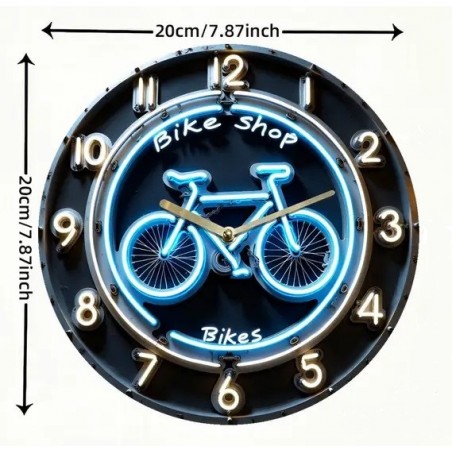 Horloge Murale Ronde Magasin De Vélo "BIKE SHOP" Art Déco