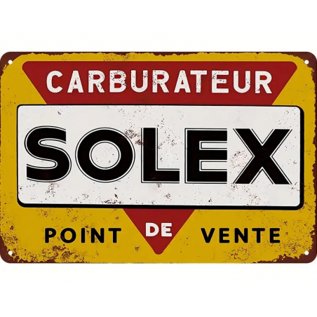 Plaque Murale Métal "SOLEX" Art Déco Vintage