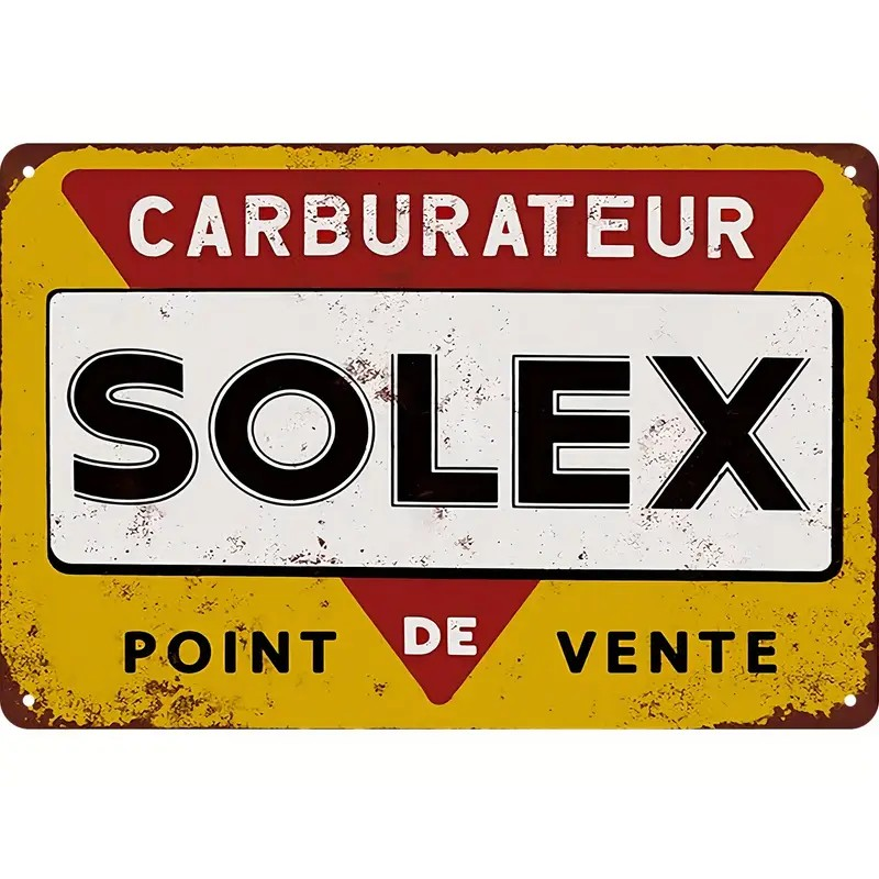 Plaque Murale Métal "SOLEX" Art Déco Vintage