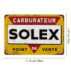 Plaque Murale Métal "SOLEX" Art Déco Vintage