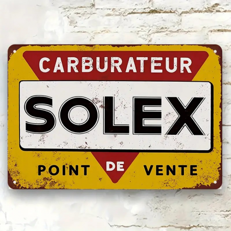 Plaque Murale Métal "SOLEX" Art Déco Vintage