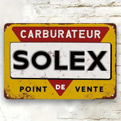 Plaque Murale Métal "SOLEX" Art Déco Vintage