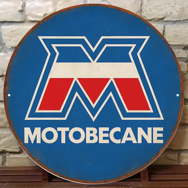 Plaque Murale Métal Ronde "MOTOBECANE" Art Déco Vintage Plaque Murale Métal Ronde "MOTOBECANE" Art Déco Vintage