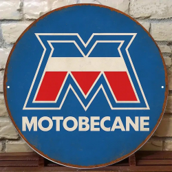 Plaque Murale Métal Ronde "MOTOBECANE" Art Déco Vintage
