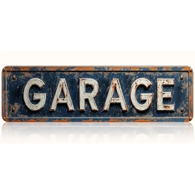 Plaque Murale Métal "GARAGE" Art Déco Vintage