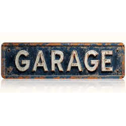 Plaque Murale Métal "GARAGE" Art Déco Vintage