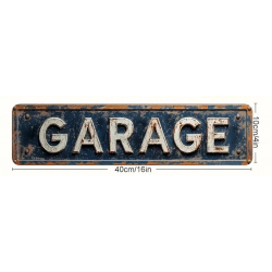Plaque Murale Métal "GARAGE" Art Déco Vintage