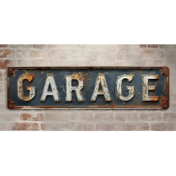 Plaque Murale Métal "GARAGE" Art Déco Vintage