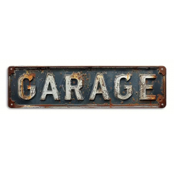 Plaque Murale Métal "GARAGE" Art Déco Vintage