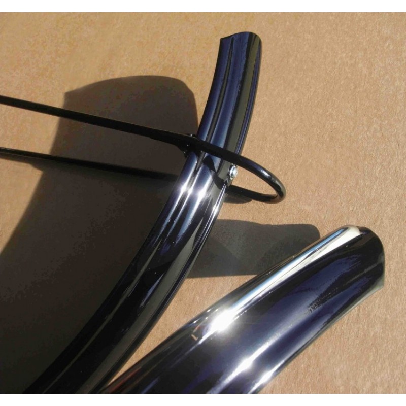 Garde-Boue Lux Pour Vélo Ancien – Roue 28, Avant & Arrière, Noir, 58mm, Complet