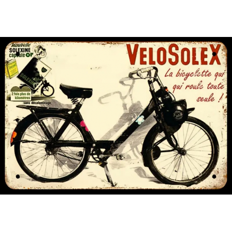 Plaque Murale Métal "Velo Solex" Art Déco Vintage