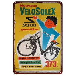 Plaque Murale Métal "Velo Solex 3300" Art Déco Vintage