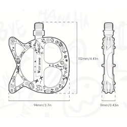 Pédales Vélo CAT Alu CNC / 3 Roulements / Fushia 9/16