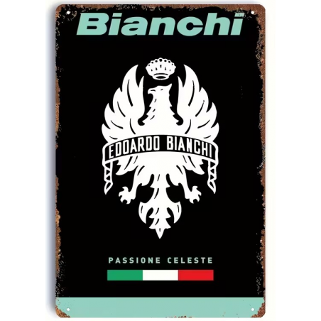 Plaque Murale Métal "BIANCHI" Art Déco Vintage