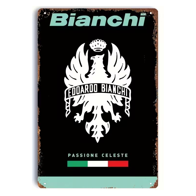 Plaque Murale Métal "BIANCHI" Art Déco Vintage