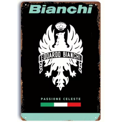 Plaque Murale Métal "BIANCHI" Art Déco Vintage