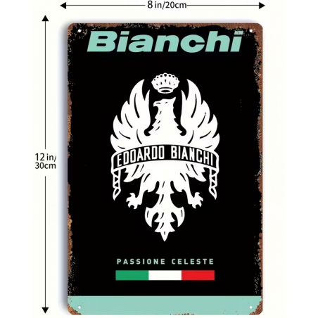 Plaque Murale Métal "BIANCHI" Art Déco Vintage