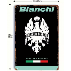 Plaque Murale Métal "BIANCHI" Art Déco Vintage