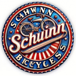 Plaque Murale Métal Ronde "SCHWINN" Art Déco Vintage