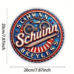 Plaque Murale Métal Ronde "SCHWINN" Art Déco Vintage