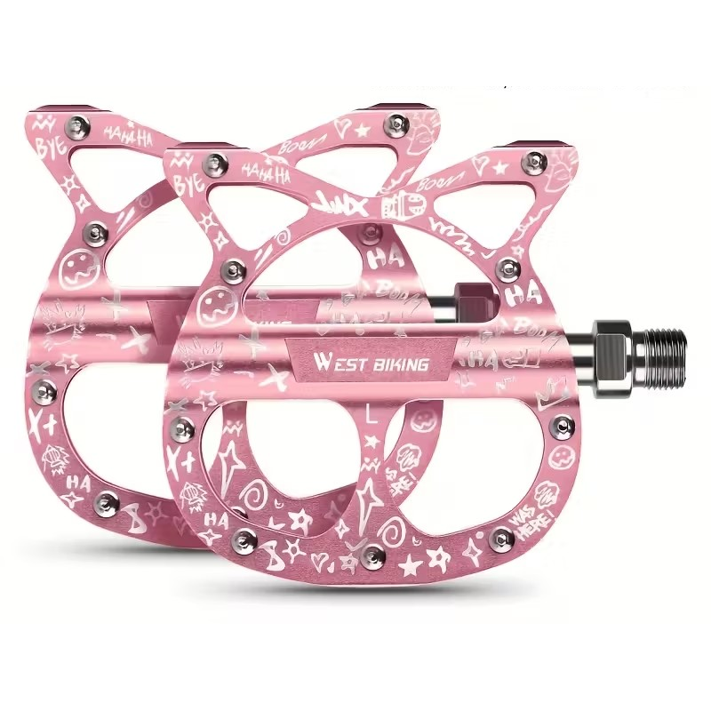 Pédales Vélo CAT Alu CNC / 3 Roulements / Rose 9/16 Pédales Vélo CAT Alu CNC / 3 Roulements / Rose 9/16