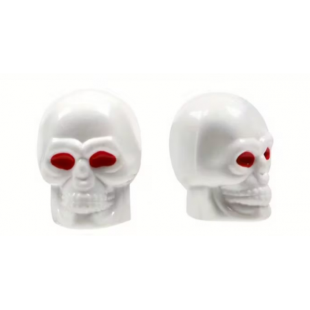 Bouchon de valve Skull Crâne Blanc (La paire - lot de 2)