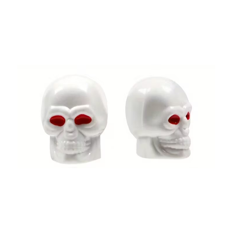 Bouchon de valve Skull Crâne Blanc (La paire - lot de 2)