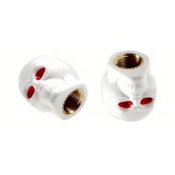 Bouchon de valve Skull Crâne Blanc (La paire - lot de 2)
