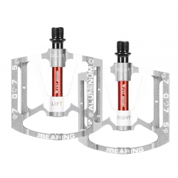 Pédales Vélo Alu CNC / Corps Aluminium / 3 Roulements / Titane 9/16