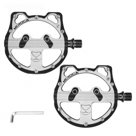 Pédales Vélo PANDA Alu CNC / 3 Roulements / 9/16