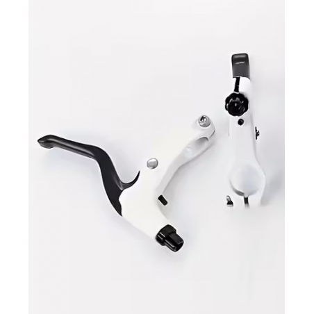Kit Levier de frein 2 Doigts Alu Blanc / Noir Gauche et Droit