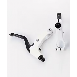 Kit Levier de frein 2 Doigts Alu Blanc / Noir Gauche et Droit